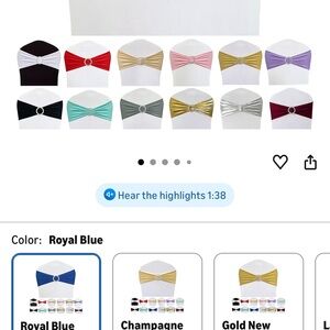 Elegant Chair Sashes royal blue